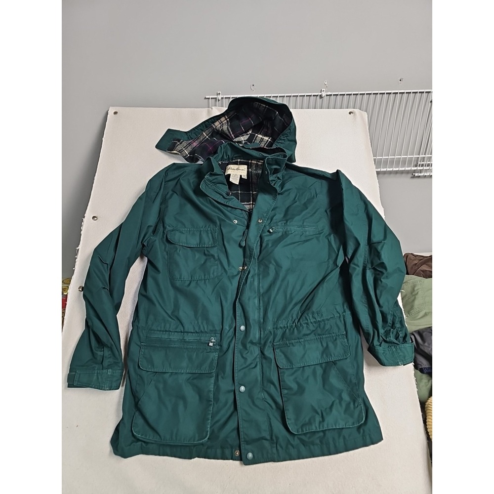 Eddie Bauer Mountain Parka Sz XL Wool Lined Hooded Coat Jacket Hunter‎ Green Vtg